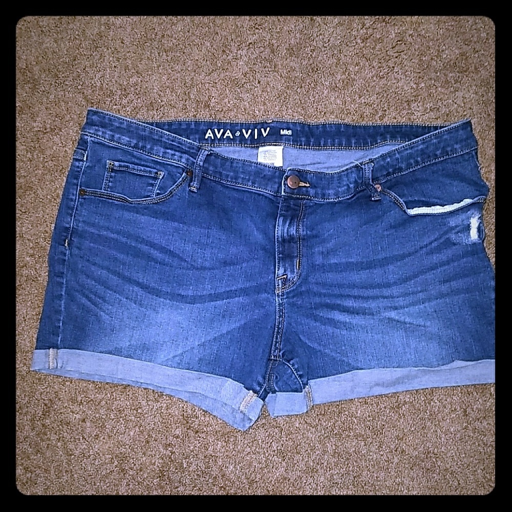 Plus size jean shorts