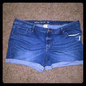 Plus size jean shorts