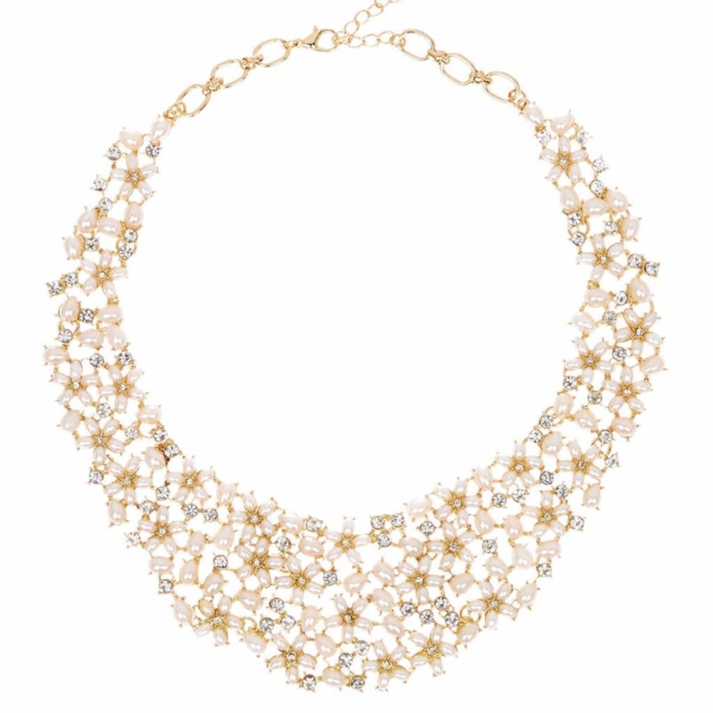 NWOT- Eye Candy-Gold Pearl Rhinestone Collar