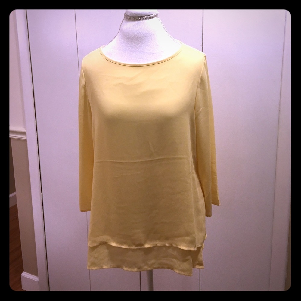 3/4 sleeve yellow shirt from The Limited.