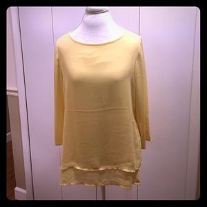 3/4 sleeve yellow shirt from The Limited.