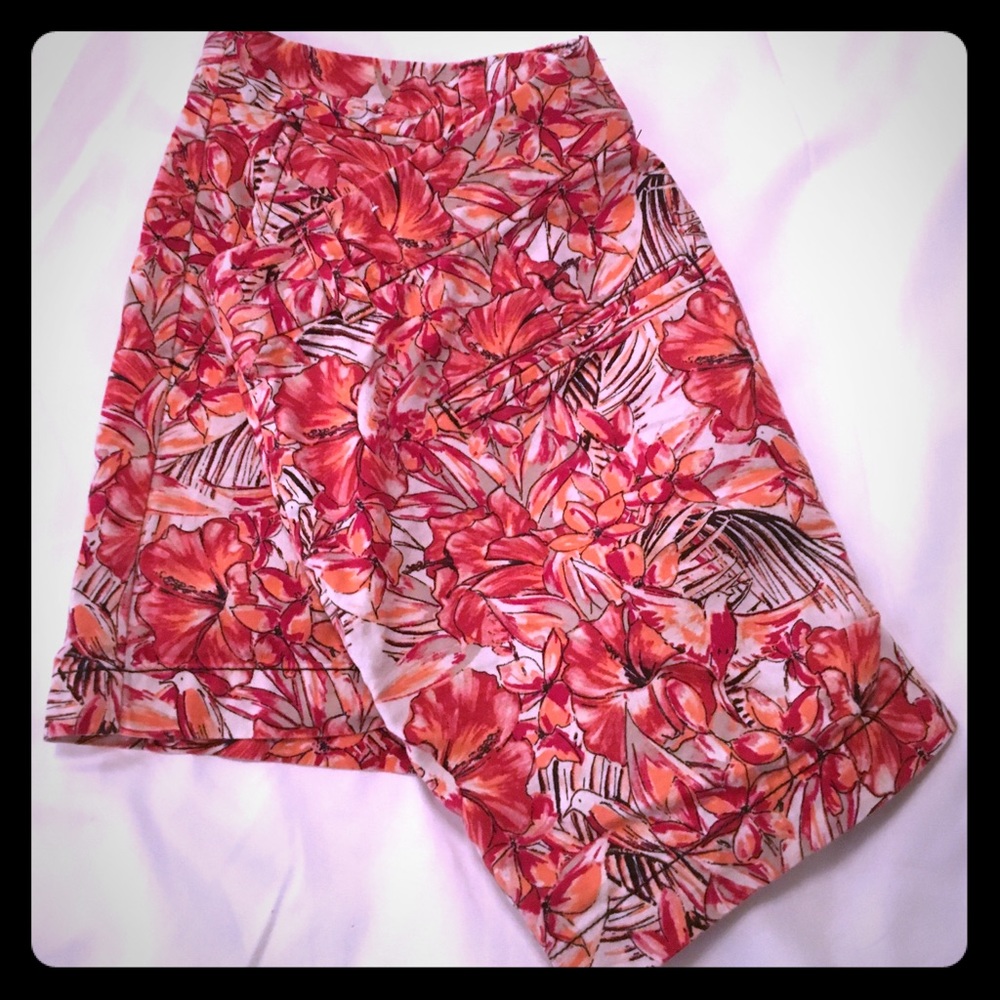 Red floral shorts from The Loft.