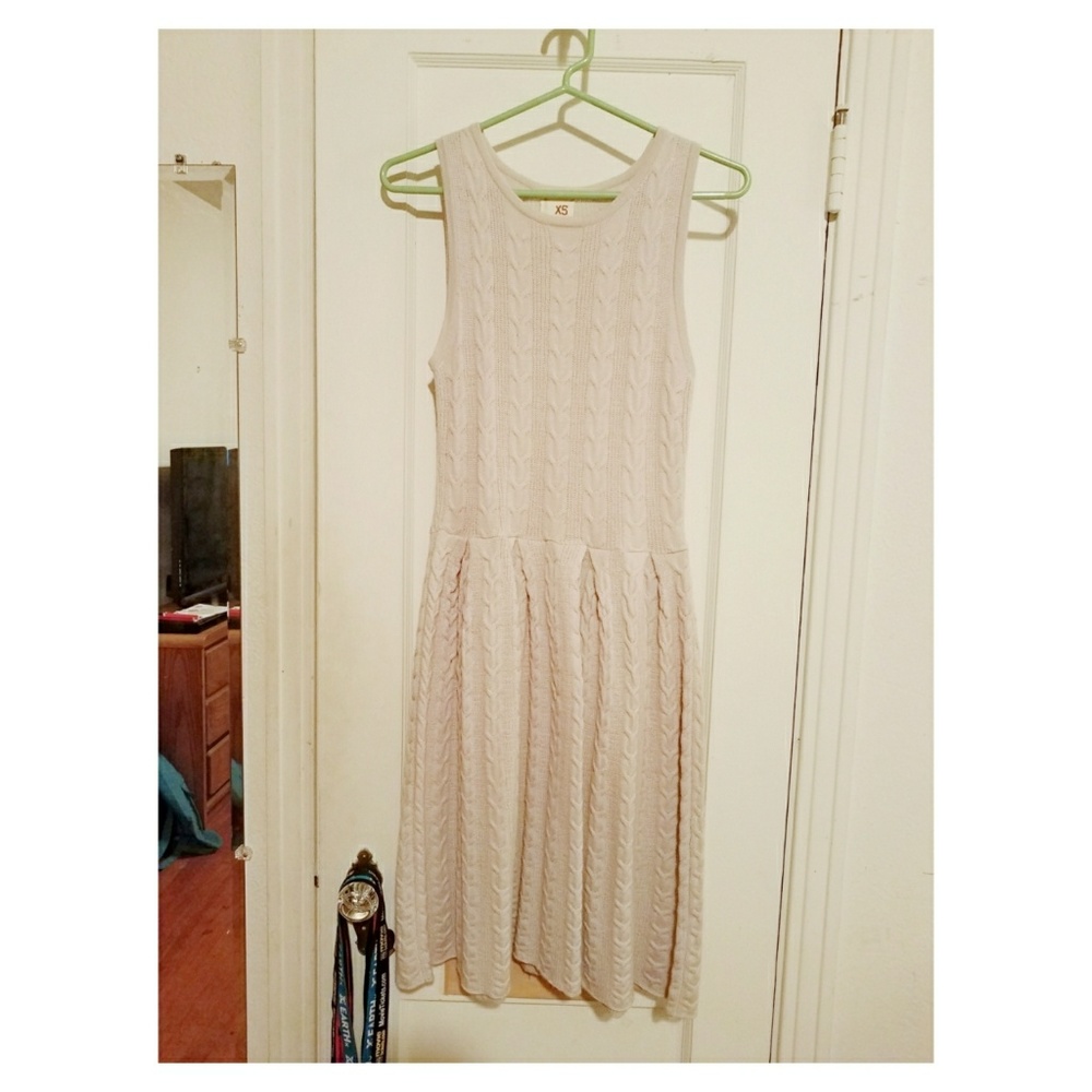 Far Away From Close Cream Wool Sweater Dress