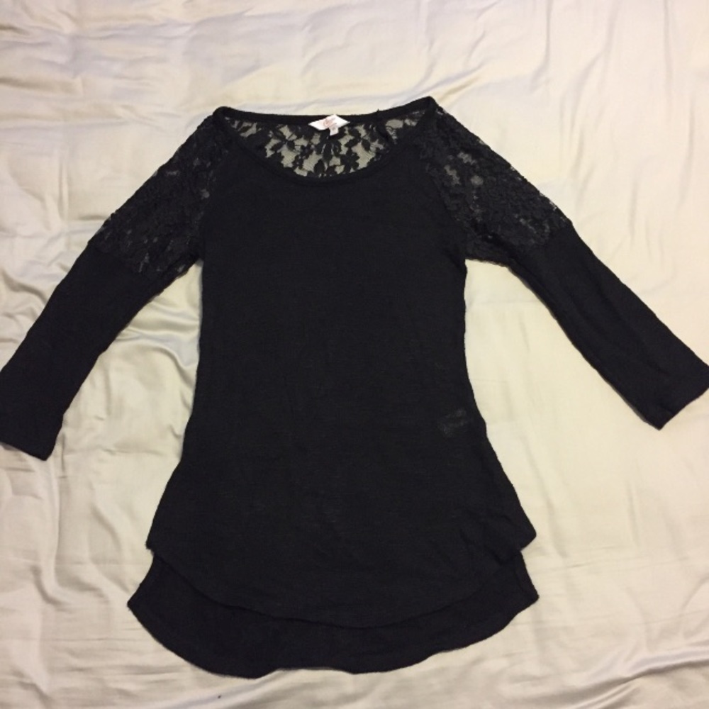Candies blouse. Black with black lace. Size- XS