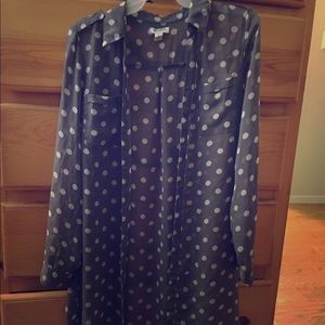 🎲SHEER POLKA DOT BUTTON DOWN🎲