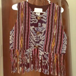 Colorful Fringe vest top Free People