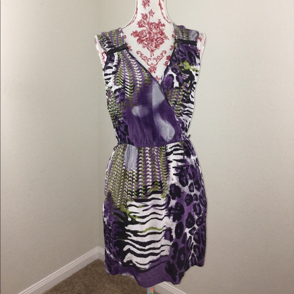 Charlie Jade Purple Casual Leopard Dress S