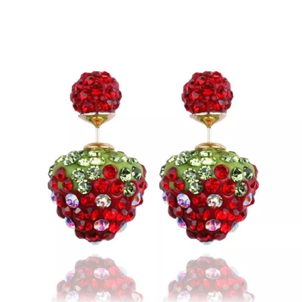 Shiny Crystal 2 Way Earrings - Picture 3 of 4