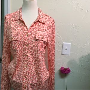 Tory Burch long sleeve printed top! Size XL