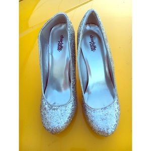 Silver sparkley heels