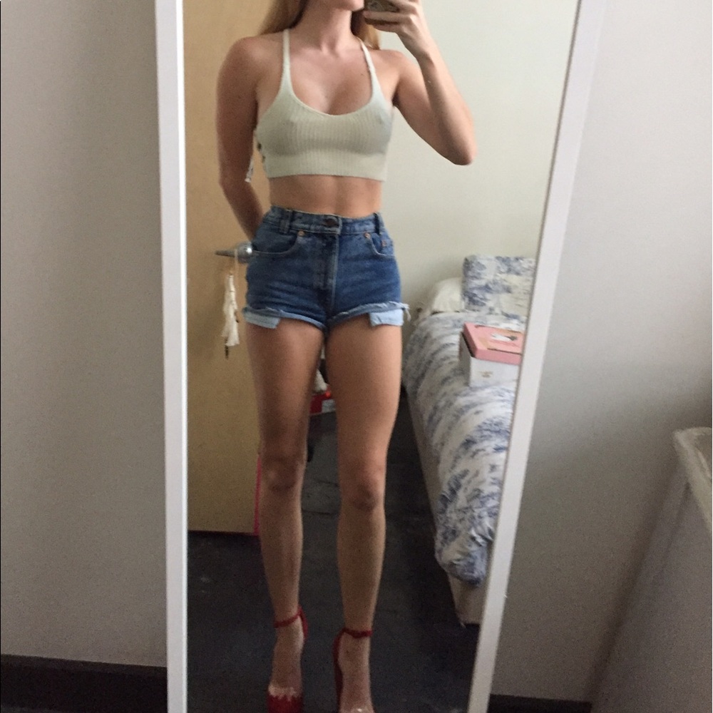 NWT UO Kimchi Blue knit cream crop top size Small