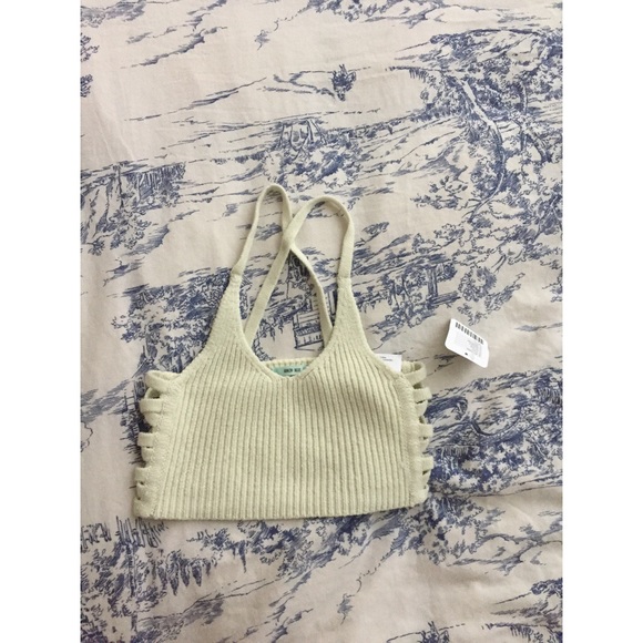 NWT UO Kimchi Blue knit cream crop top size Small - Picture 4 of 4