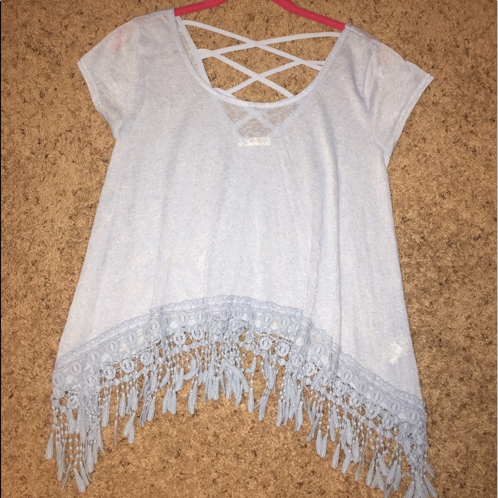 Cross back knitted top