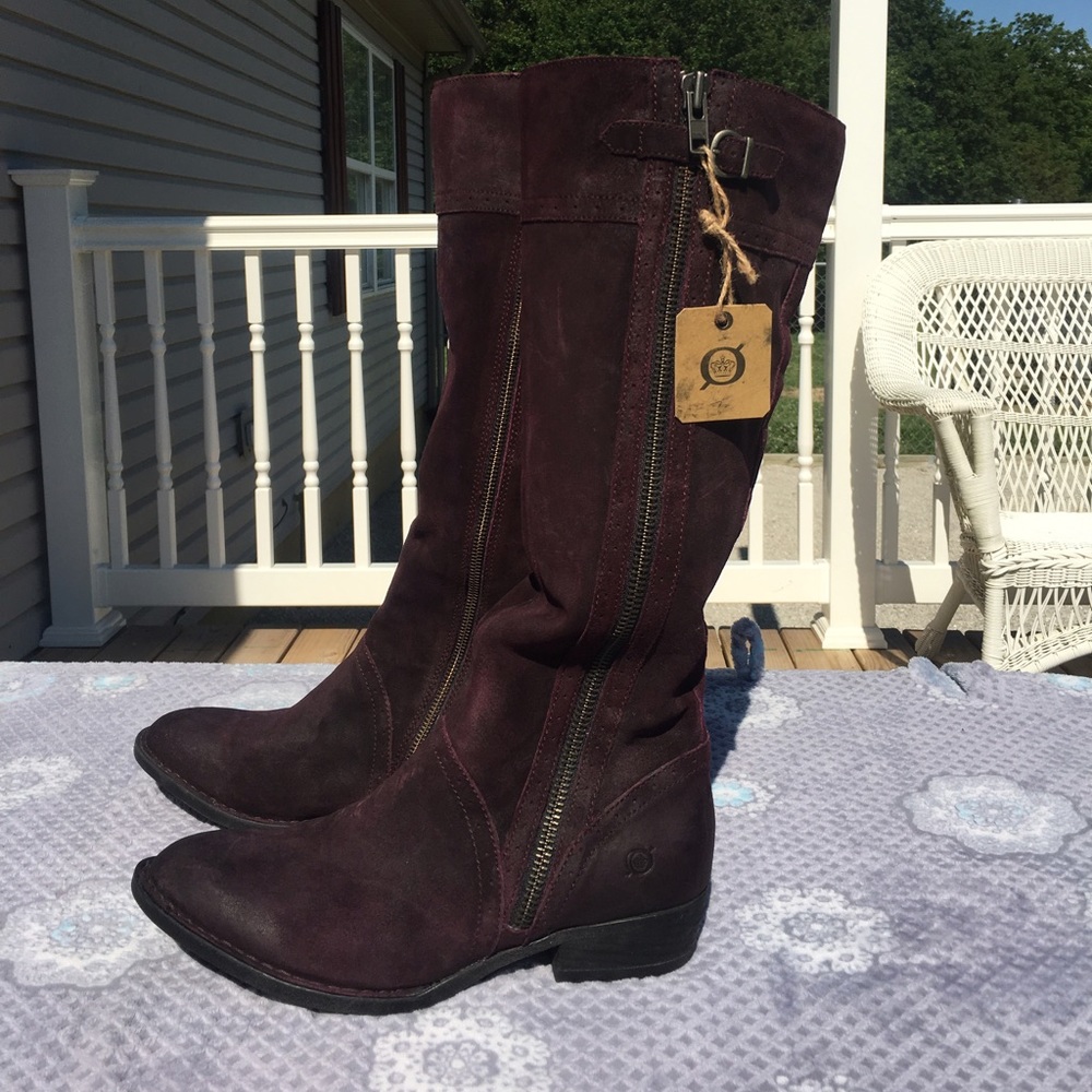 Women's Born Poly Distressed Leather Boots Sz 11