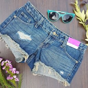 Distressed Low rise Jean Shorts