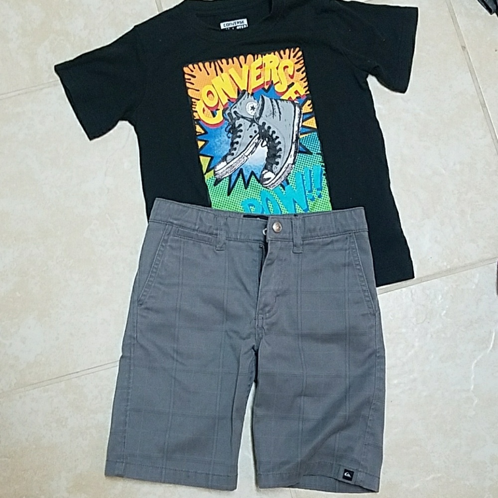 Boys size 6 shirt and quicksilver shorts