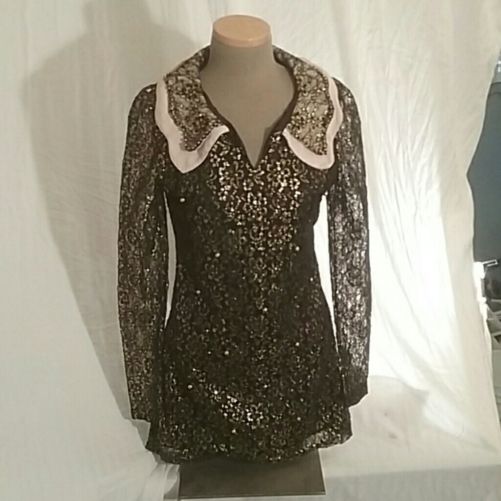 Elesin Black lace Top
