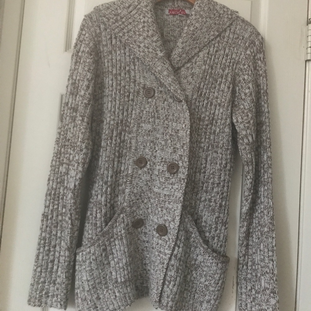 Hooded double breasted sweater