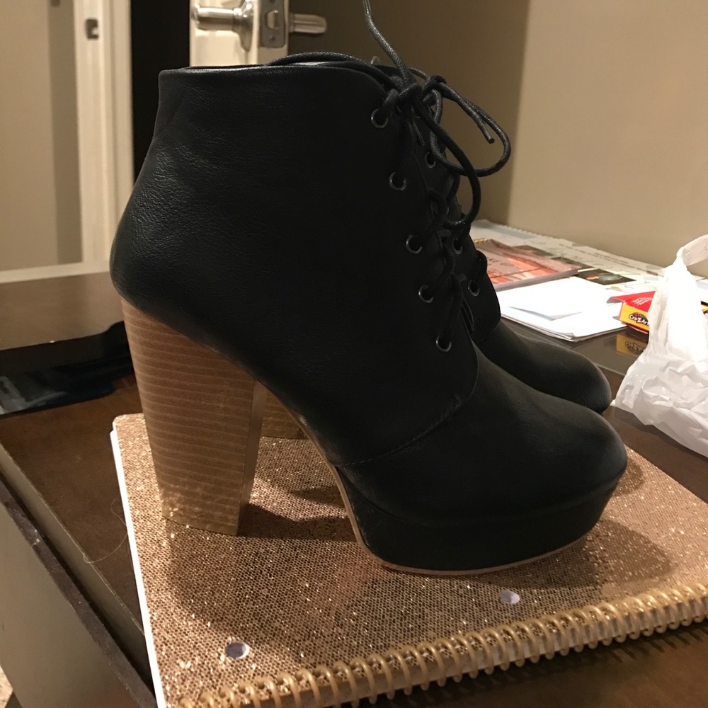 Black and brown heels