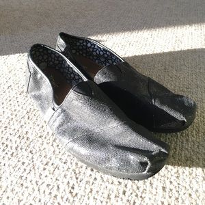 TOMS Black Sparkly Flats