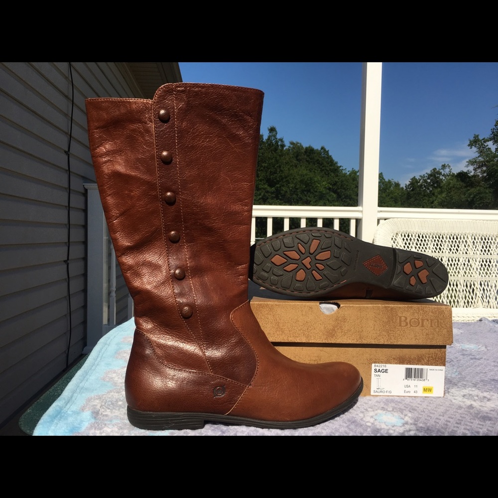 Women's Born Leather Knee High Boots Size 11