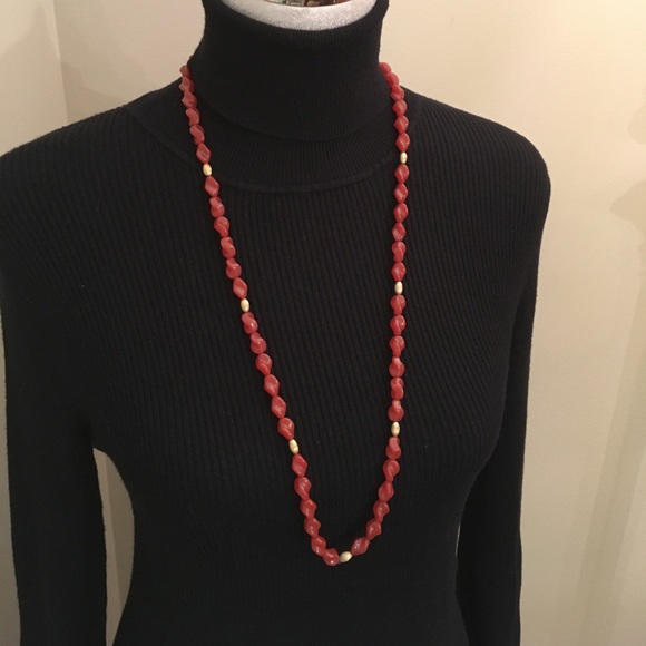 Vintage Brown Acrylic Bead Necklace & Earrings - Picture 9 of 16