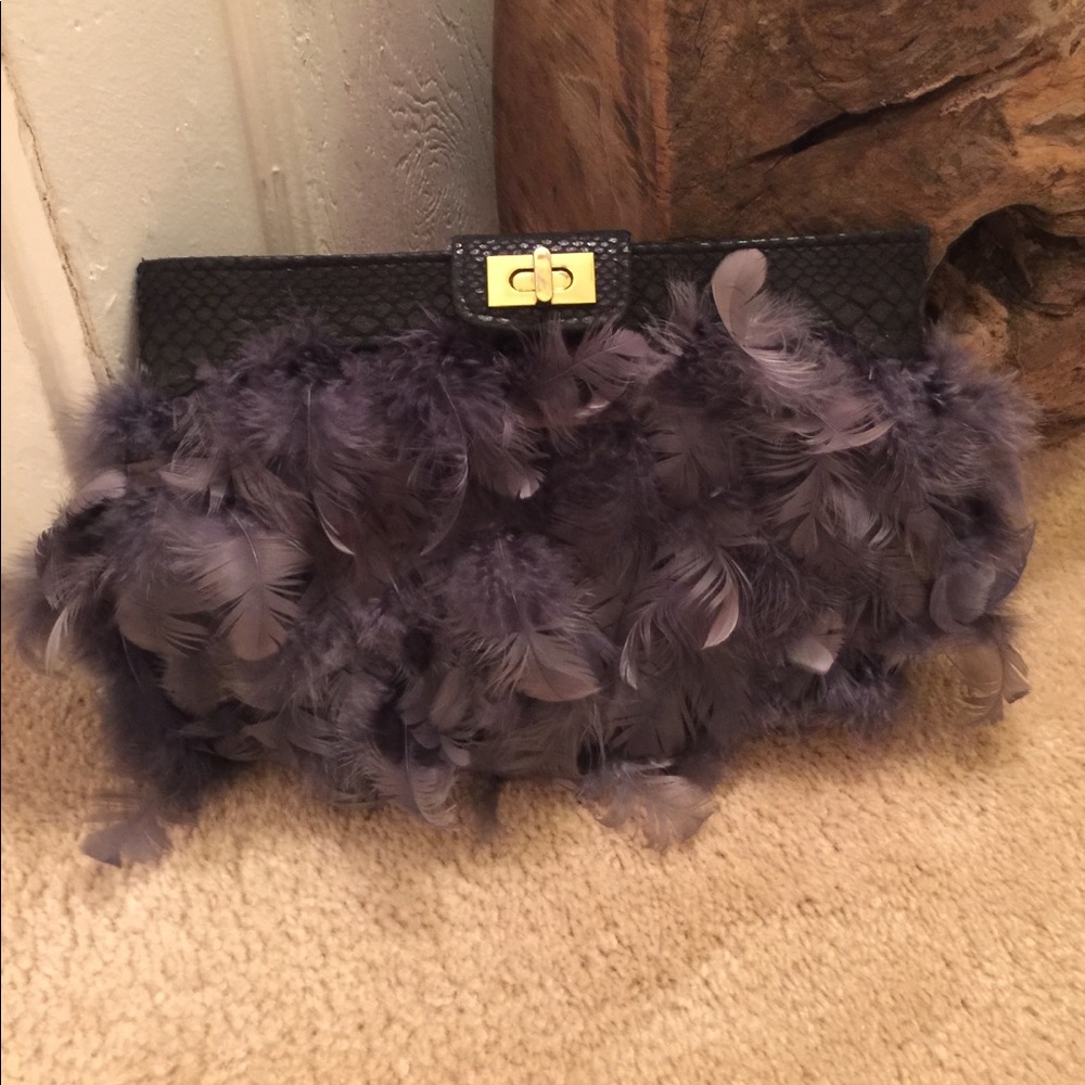 Feather ASOS clutch bag