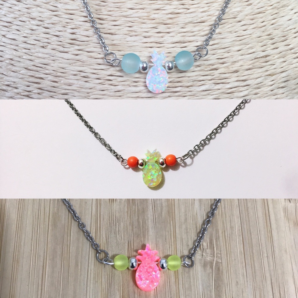 Pineapple 🍍 Opal Charm Necklace