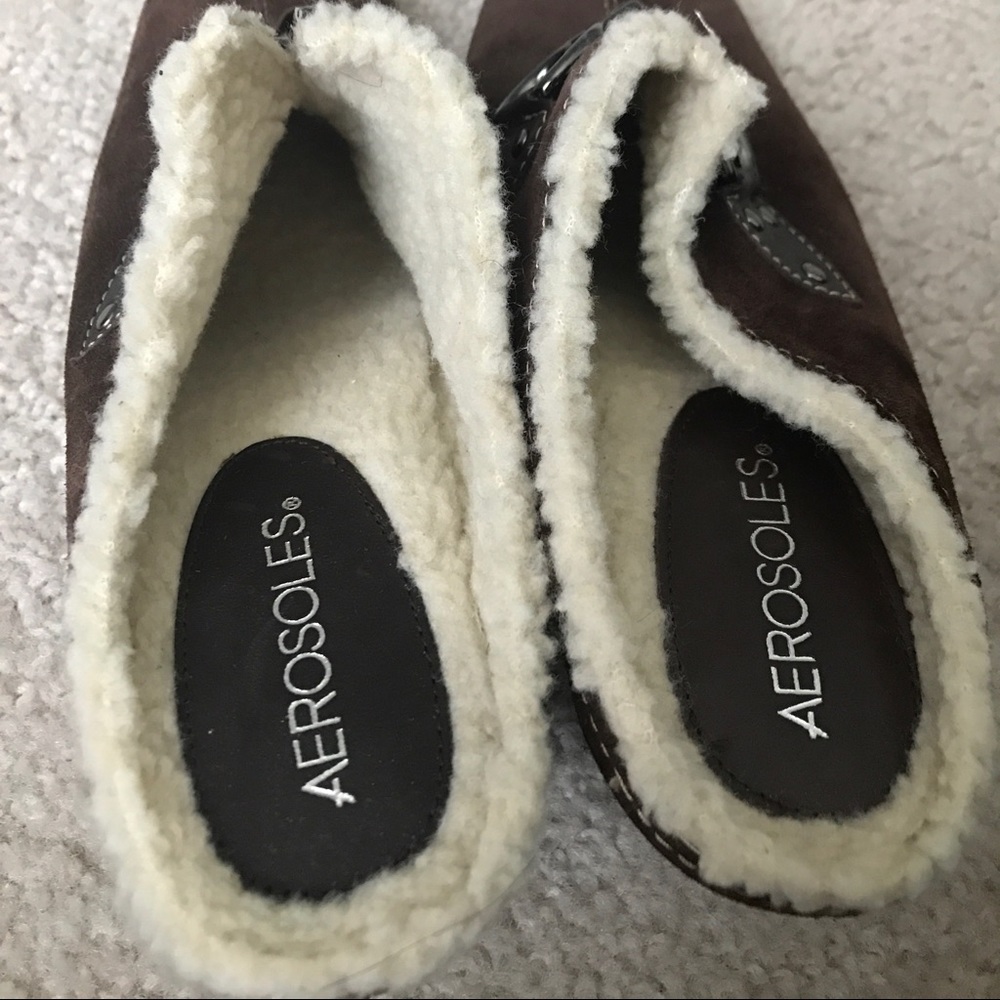Aerosoles mule with shearling lining.