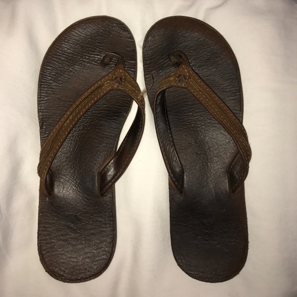 Reef leather flip flops