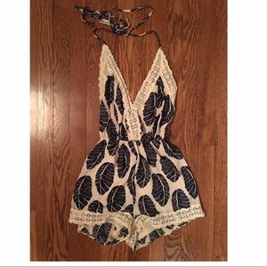 Open back floral romper