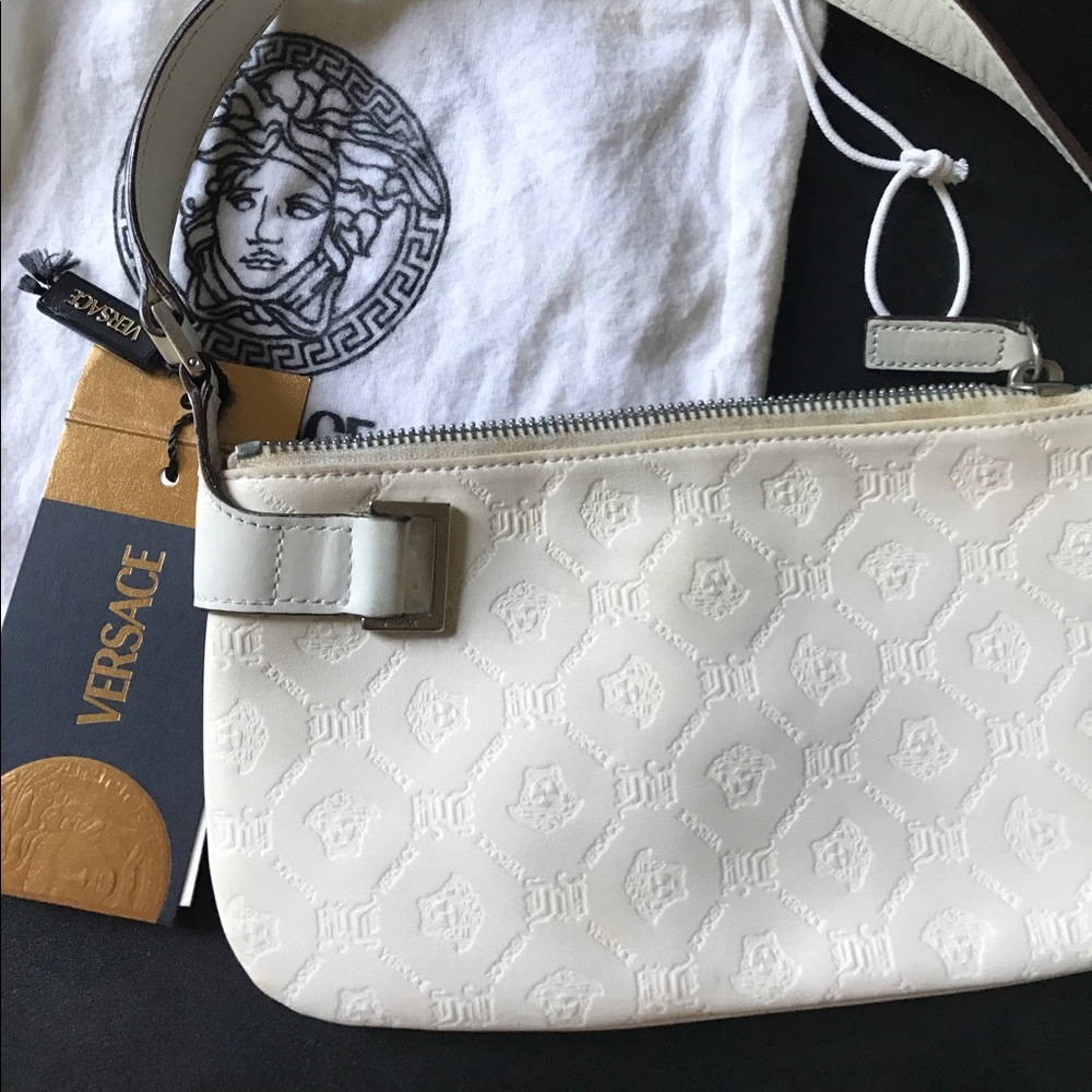 Authentic small white Versace handbag