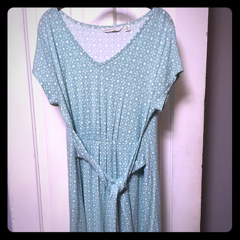 Blue green dress size M issac mizrahi
