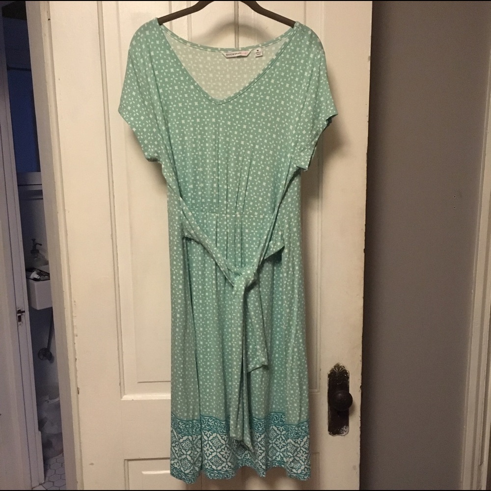 Blue green dress size M issac mizrahi - Picture 2 of 3