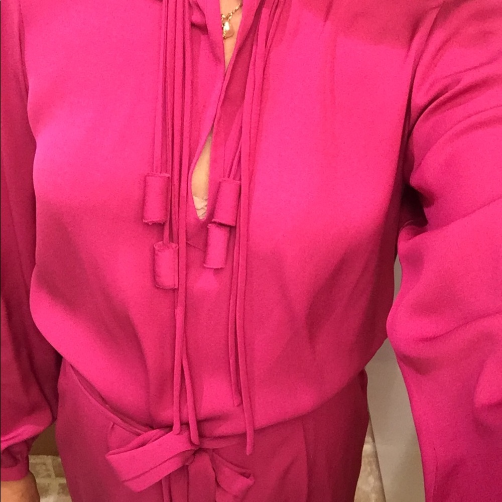 DVF fuchsia silk tunic dress