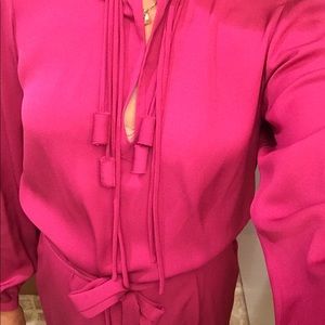 DVF fuchsia silk tunic dress