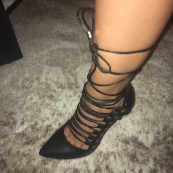 BRAND NEW never worn, wrap around stiletto heels - Picture 1 of 6