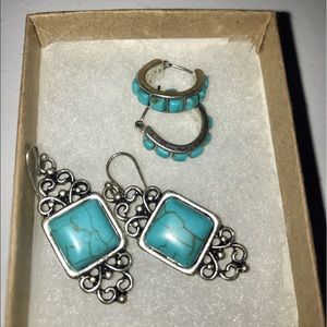 Turquoise & silver earrings