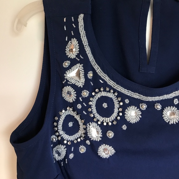 Tommy Hilfiger Royal/Navy blue beaded top - Picture 2 of 4