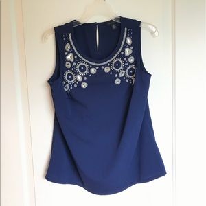 Tommy Hilfiger Royal/Navy blue beaded top