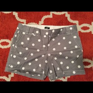 EUC J. Crew Gray Polka Dot Shorts