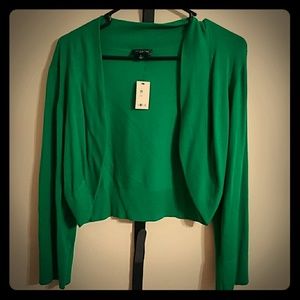 The Limited Green Cropped Cardigan