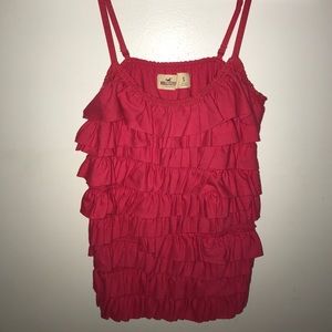 Coral Hollister Ruffle Tank