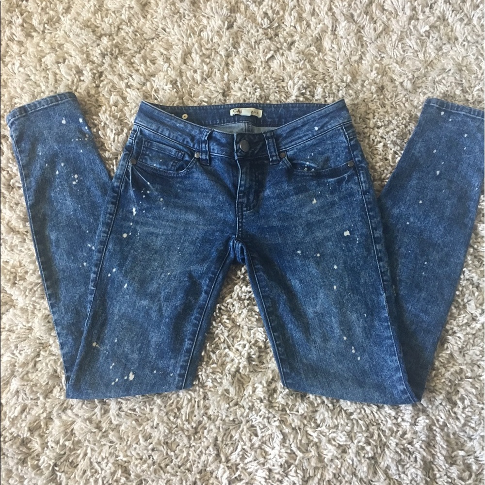 •CAbi Jeans• Light Constellation Wash Skinny Sz 0