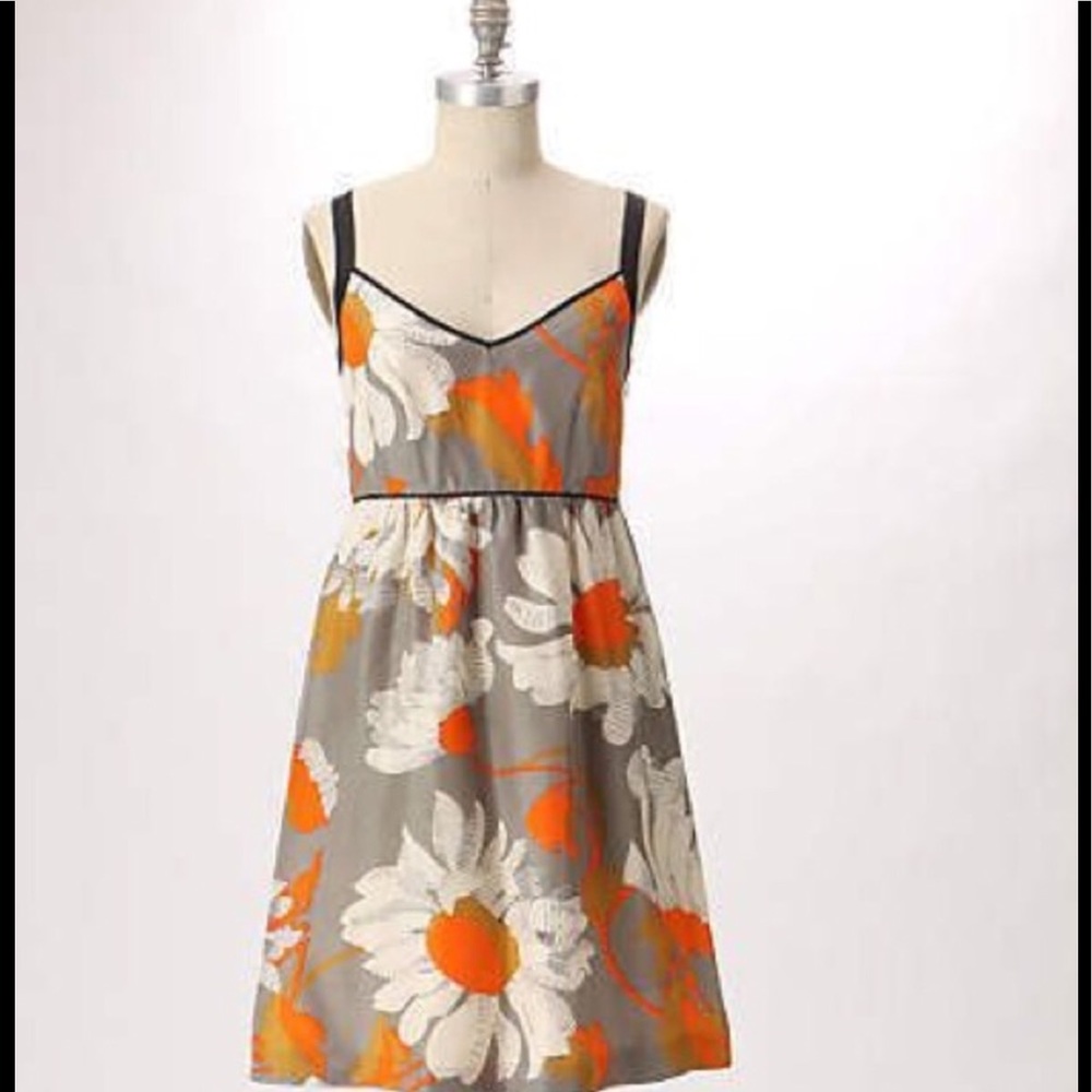Anthropologie Grand Gazania Silk Dress