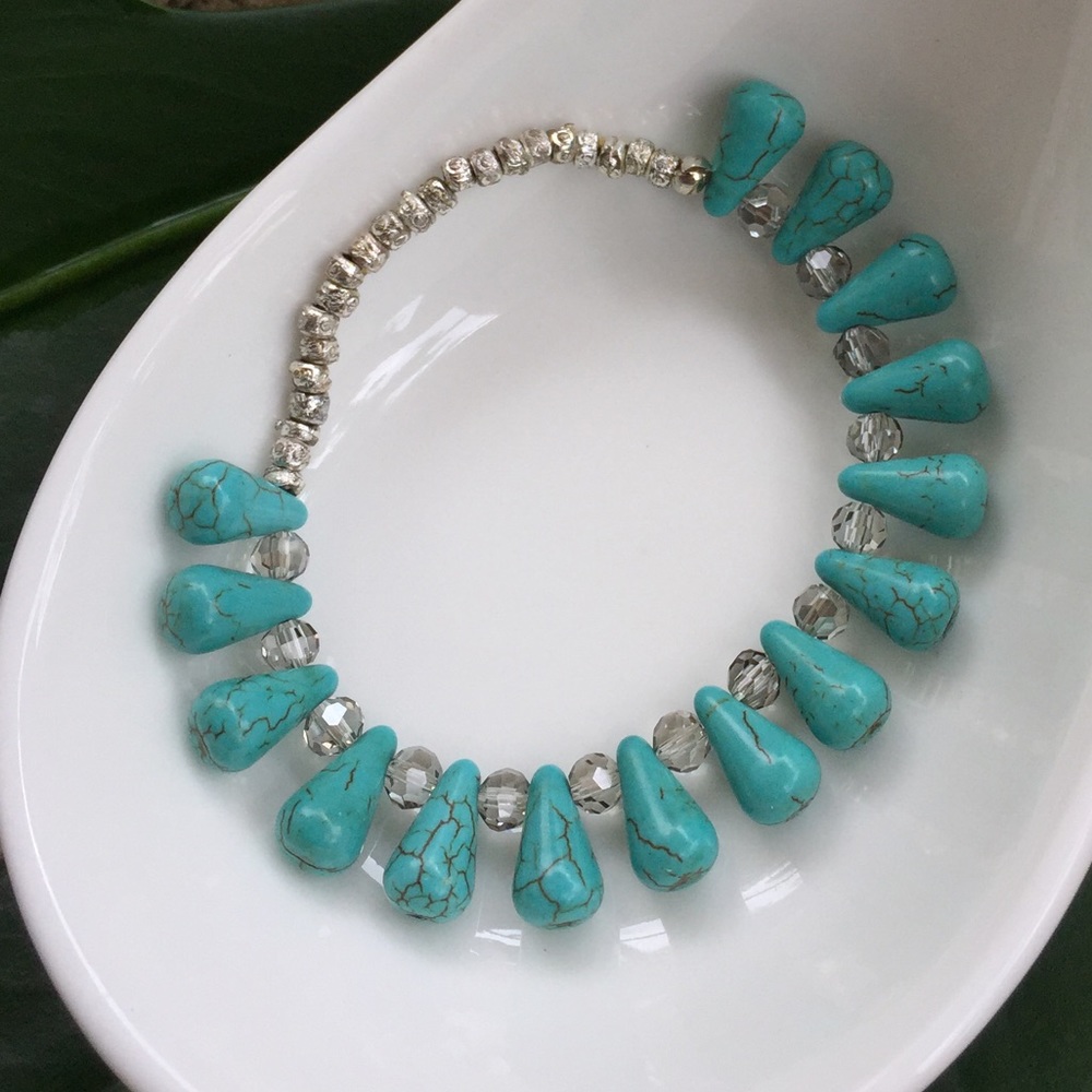 🆕 Handmade boho bracelet with turquoise 🌴❤️🍍