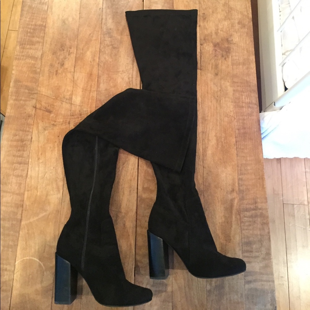 Jeffrey Campbell Black Thigh High boots