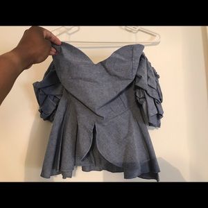 Blue peplum top from Akira