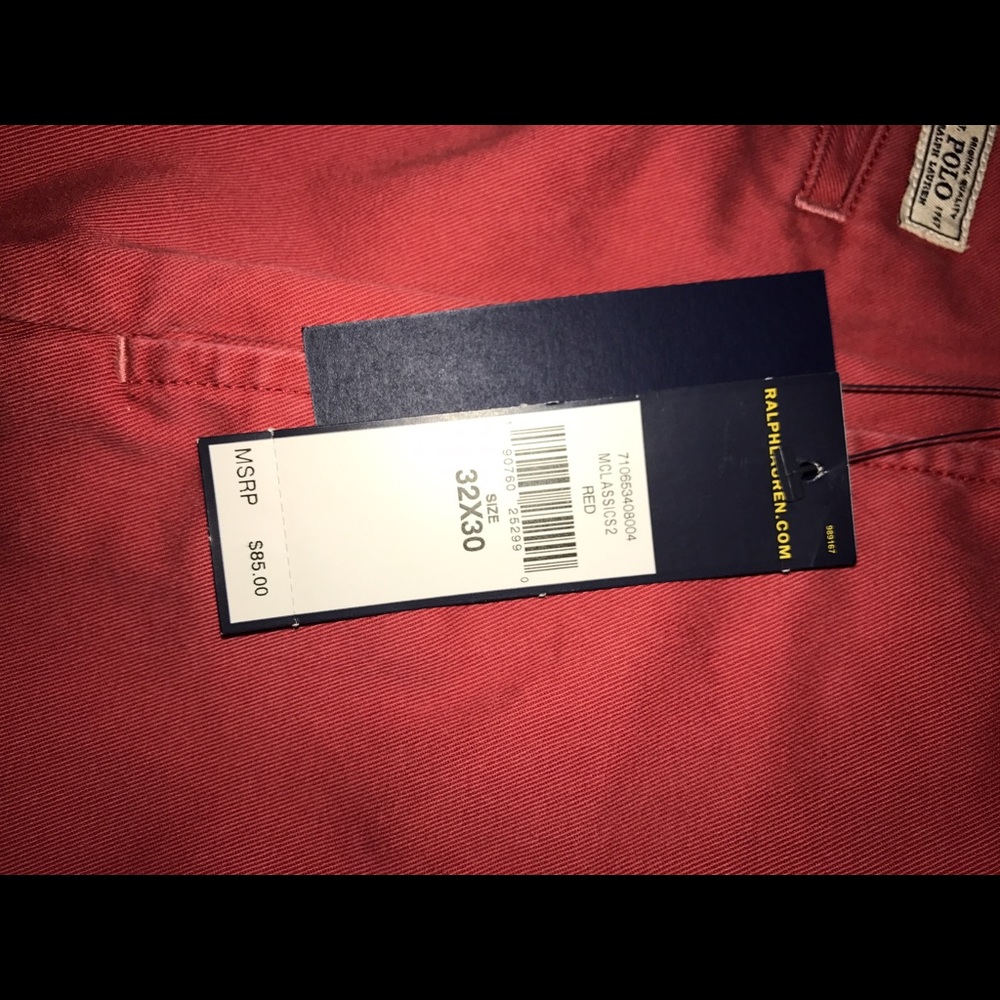 New Ralph Lauren Red Chino Pants - Picture 3 of 3