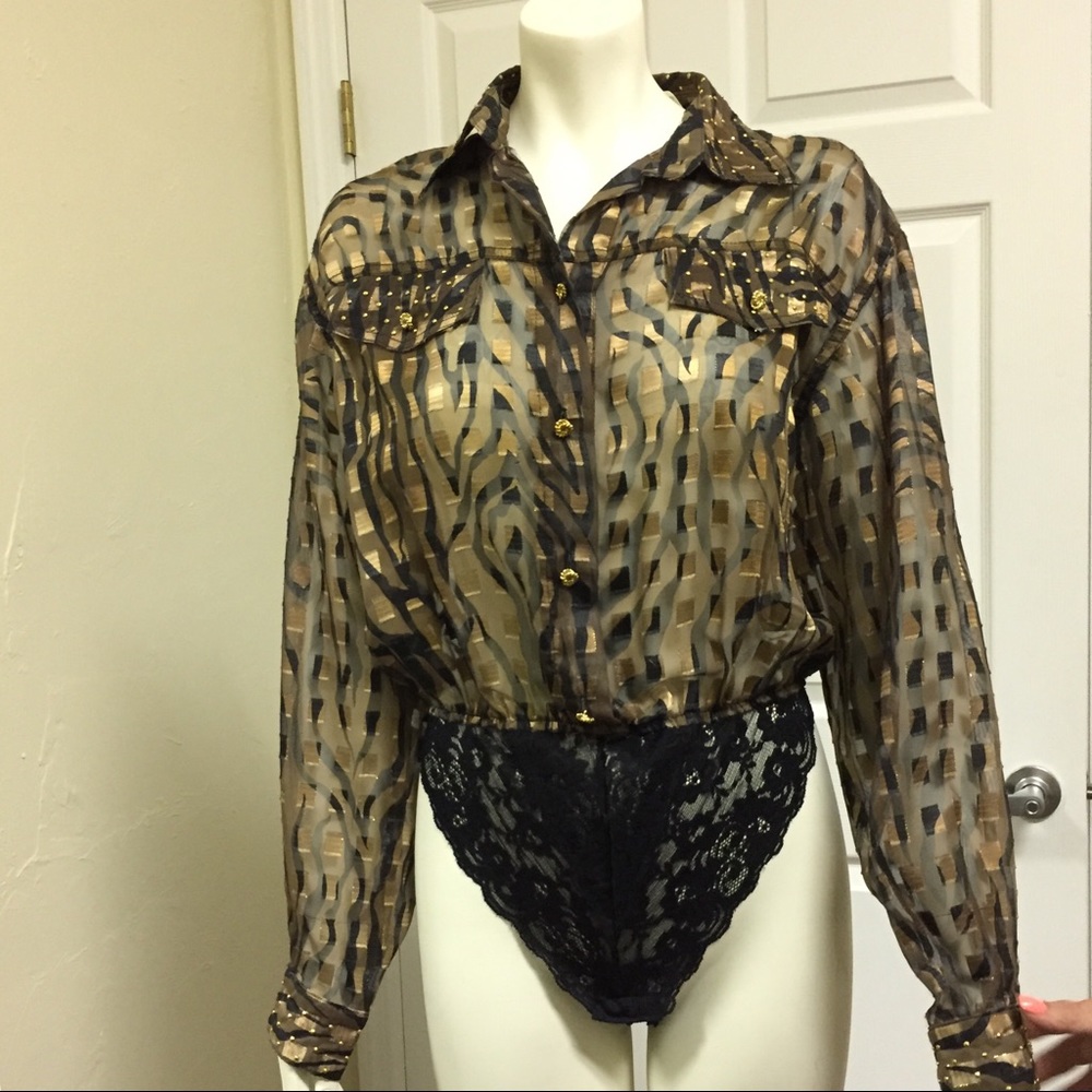 Cache body suit button down! New with tags! Size L